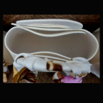 Mini Handbag and Mini Labubu keychain-Cream/White - Image 5