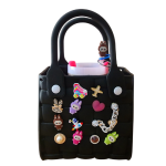 Mini Bogg bag and 600ml Tumbler Labubu Combo-Black and Neon Pink - Image 3