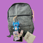Big Backpack with Stitch Accessories-Blue