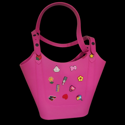 bogg bag phone case hot pink New Design Bogg bag with Bogg Phone Holder and free Jibbitz-Hot Pink - Image 1