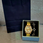Women's Watch with Clover Bracelet-Gold - Image 2