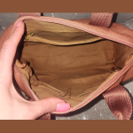Bag with with Cherry Rhinestone keychain-Tan - Image 2