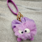 Tumbler Accessory Combo-Purple Fluffy Keychain with Purple Silicone Ring